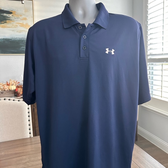 Navy Under Armour short sleeve polo size lg - Picture 3 of 4